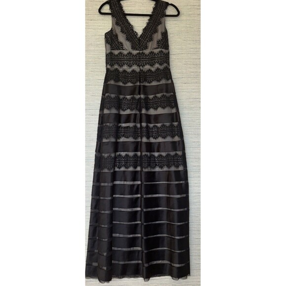 Elegant Black Holiday Dress Ball  Gala Satin Lace Maxi Gown  6 JS Collections - Picture 4 of 8